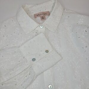 Philosophy Di Lorenzo Serafini Top White Eyelet‎ Ruffle Medium, Romantic Boho